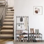 5-Tier Shoe Rack Shoe Storage For Entryway,Narrow Shoe Rack,Coat And Shoe Rack With 8 Hooks - Image 7