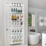 Over The Door Pantry Organizer 6-Tier Pantry Door Organizer Carbon Steel 110LBS Loading Easy Install Behind Door Storage For Closet Kitchen Bathroom 50.19'H 17.12'W 5.51'D - Image 2