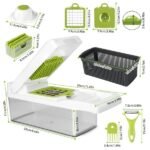 12 In 1 Vegetable Chopper With Container Kitchen Food Slicer Dicer Grater - Image 4