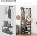 5-Tier Shoe Rack Shoe Storage For Entryway,Narrow Shoe Rack,Coat And Shoe Rack With 8 Hooks