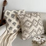 Handwoven Throw Pillow Cover With Tassel Beige Retro