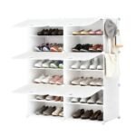 Shoe Rack Storage Cabinet, 8-layer Shoe Storage Cabinet With Door, Stackable And Detachable Shoe Storage Cabinet - Image 5